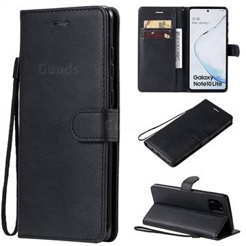 Retro Greek Classic Smooth PU Leather Wallet Phone Case for Samsung Galaxy Note 10 Lite - Black