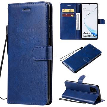 Retro Greek Classic Smooth PU Leather Wallet Phone Case for Samsung Galaxy Note 10 Lite - Blue