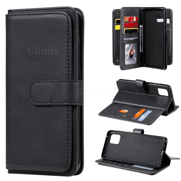 Multi-function Ten Card Slots and Photo Frame PU Leather Wallet Phone Case Cover for Samsung Galaxy Note 10 Lite - Black