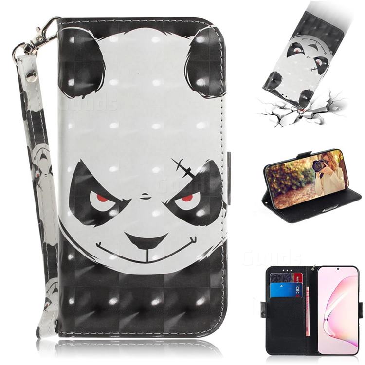 Angry Bear 3D Painted Leather Wallet Phone Case for Samsung Galaxy Note 10 Lite