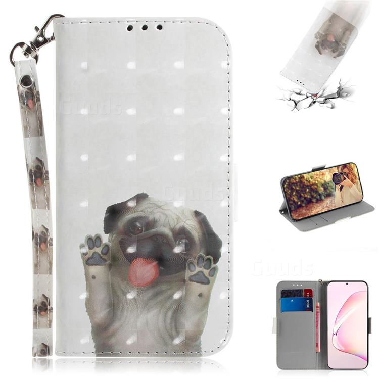 Pug Dog 3D Painted Leather Wallet Phone Case for Samsung Galaxy Note 10 Lite