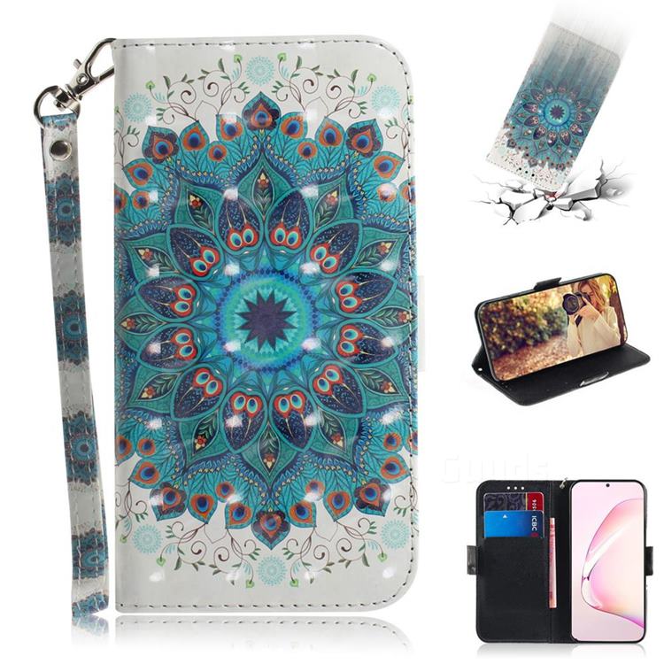 Peacock Mandala 3D Painted Leather Wallet Phone Case for Samsung Galaxy Note 10 Lite