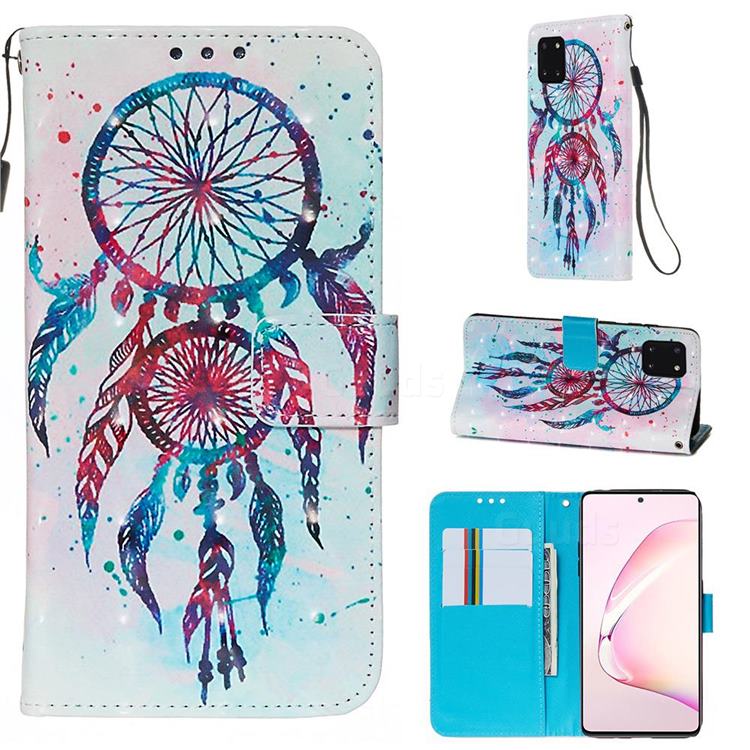 ColorDrops Wind Chimes 3D Painted Leather Wallet Case for Samsung Galaxy Note 10 Lite
