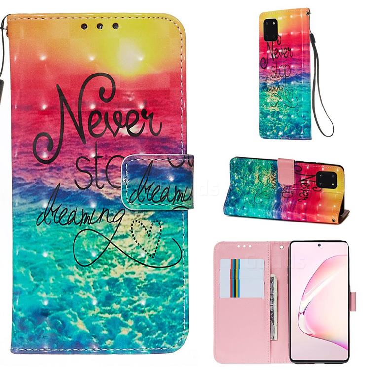Colorful Dream Catcher 3D Painted Leather Wallet Case for Samsung Galaxy Note 10 Lite