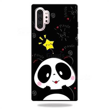 Cute Bear 3D Embossed Relief Black TPU Cell Phone Back Cover for Samsung Galaxy Note 10+ (6.75 inch) / Note10 Plus