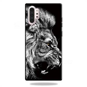 Lion 3D Embossed Relief Black TPU Cell Phone Back Cover for Samsung Galaxy Note 10+ (6.75 inch) / Note10 Plus
