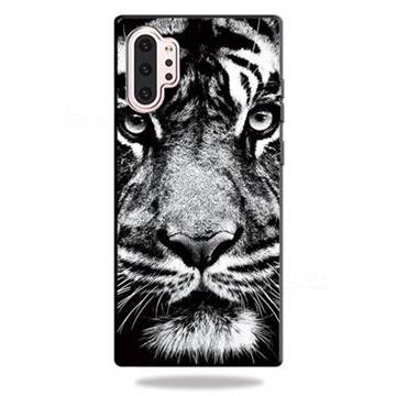 White Tiger 3D Embossed Relief Black TPU Cell Phone Back Cover for Samsung Galaxy Note 10+ (6.75 inch) / Note10 Plus