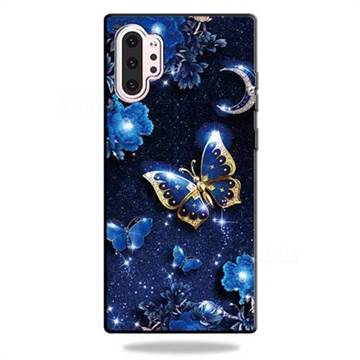 Phnom Penh Butterfly 3D Embossed Relief Black TPU Cell Phone Back Cover for Samsung Galaxy Note 10+ (6.75 inch) / Note10 Plus