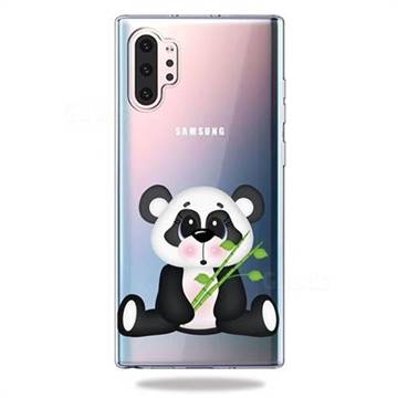 Bamboo Panda Clear Varnish Soft Phone Back Cover for Samsung Galaxy Note 10+ (6.75 inch) / Note10 Plus