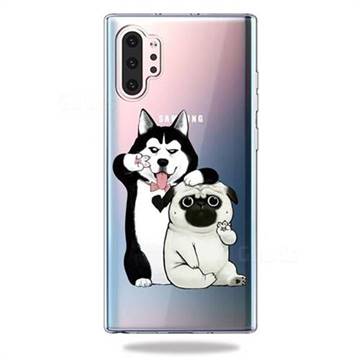 Selfie Dog Clear Varnish Soft Phone Back Cover for Samsung Galaxy Note 10+ (6.75 inch) / Note10 Plus