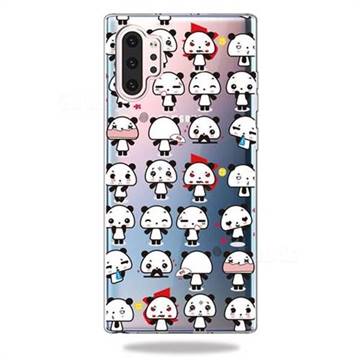 Mini Panda Clear Varnish Soft Phone Back Cover for Samsung Galaxy Note 10+ (6.75 inch) / Note10 Plus