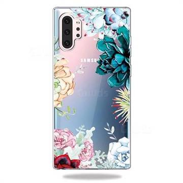 Gem Flower Clear Varnish Soft Phone Back Cover for Samsung Galaxy Note 10+ (6.75 inch) / Note10 Plus