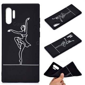 Dancer Chalk Drawing Matte Black TPU Phone Cover for Samsung Galaxy Note 10+ (6.75 inch) / Note10 Plus