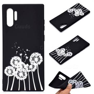 Dandelion Chalk Drawing Matte Black TPU Phone Cover for Samsung Galaxy Note 10+ (6.75 inch) / Note10 Plus