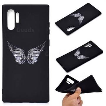 Wings Chalk Drawing Matte Black TPU Phone Cover for Samsung Galaxy Note 10+ (6.75 inch) / Note10 Plus