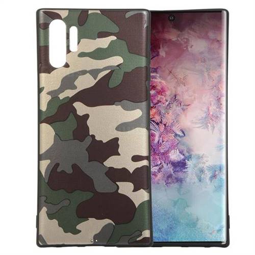 Camouflage Soft TPU Back Cover for Samsung Galaxy Note 10+ (6.75 inch) / Note10 Plus - Gold Green