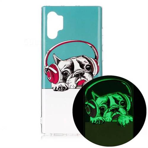 Headphone Puppy Noctilucent Soft TPU Back Cover for Samsung Galaxy Note 10+ (6.75 inch) / Note10 Plus