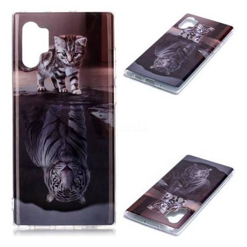 Cat and Tiger Soft TPU Cell Phone Back Cover for Samsung Galaxy Note 10+ (6.75 inch) / Note10 Plus