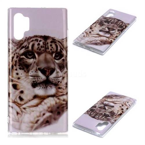 White Leopard Soft TPU Cell Phone Back Cover for Samsung Galaxy Note 10+ (6.75 inch) / Note10 Plus