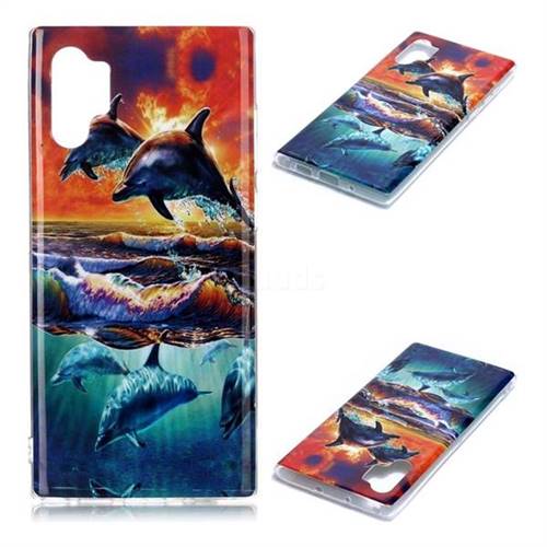 Flying Dolphin Soft TPU Cell Phone Back Cover for Samsung Galaxy Note 10+ (6.75 inch) / Note10 Plus
