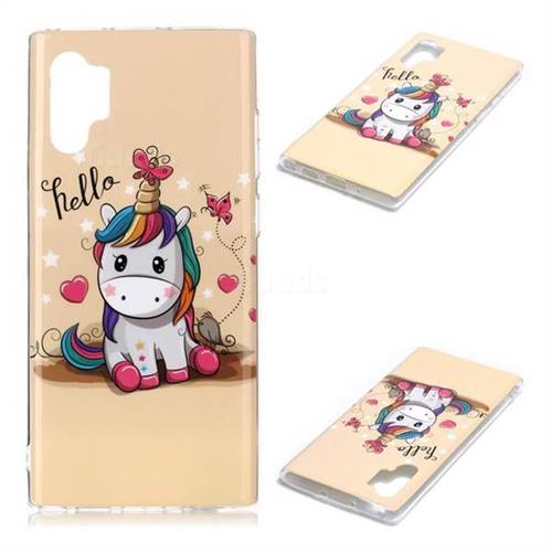 Hello Unicorn Soft TPU Cell Phone Back Cover for Samsung Galaxy Note 10+ (6.75 inch) / Note10 Plus
