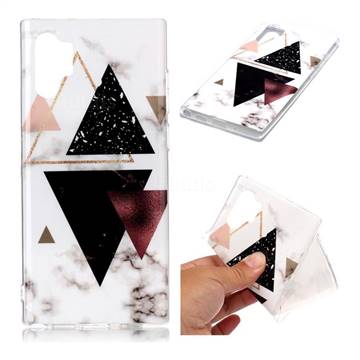 Four Triangular Soft TPU Marble Pattern Phone Case for Samsung Galaxy Note 10+ (6.75 inch) / Note10 Plus