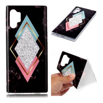 Black Diamond Soft TPU Marble Pattern Phone Case for Samsung Galaxy Note 10+ (6.75 inch) / Note10 Plus