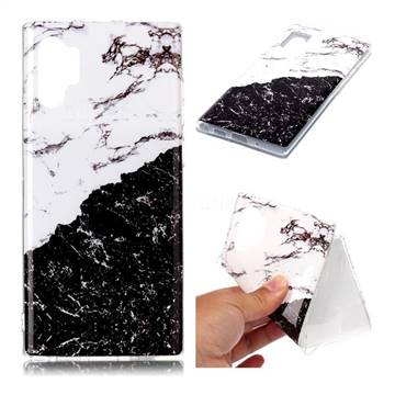 Black and White Soft TPU Marble Pattern Phone Case for Samsung Galaxy Note 10+ (6.75 inch) / Note10 Plus