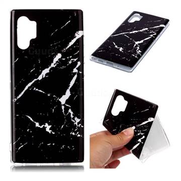 Black Rough white Soft TPU Marble Pattern Phone Case for Samsung Galaxy Note 10+ (6.75 inch) / Note10 Plus