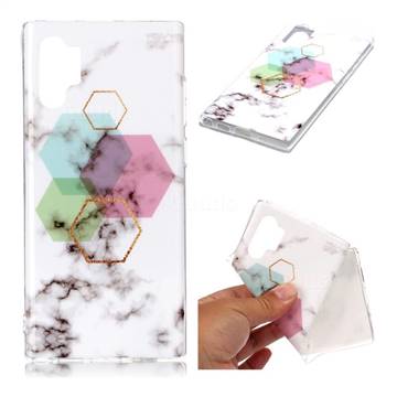 Hexagonal Soft TPU Marble Pattern Phone Case for Samsung Galaxy Note 10+ (6.75 inch) / Note10 Plus