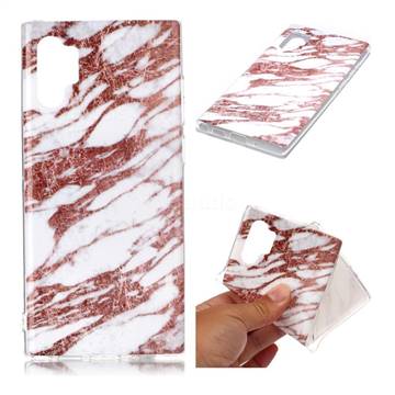 Rose Gold Grain Soft TPU Marble Pattern Phone Case for Samsung Galaxy Note 10+ (6.75 inch) / Note10 Plus