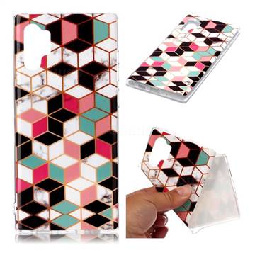 Three-dimensional Square Soft TPU Marble Pattern Phone Case for Samsung Galaxy Note 10+ (6.75 inch) / Note10 Plus