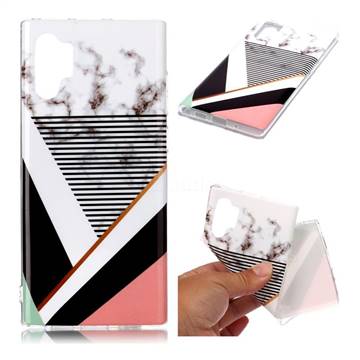 Pinstripe Soft TPU Marble Pattern Phone Case for Samsung Galaxy Note 10+ (6.75 inch) / Note10 Plus