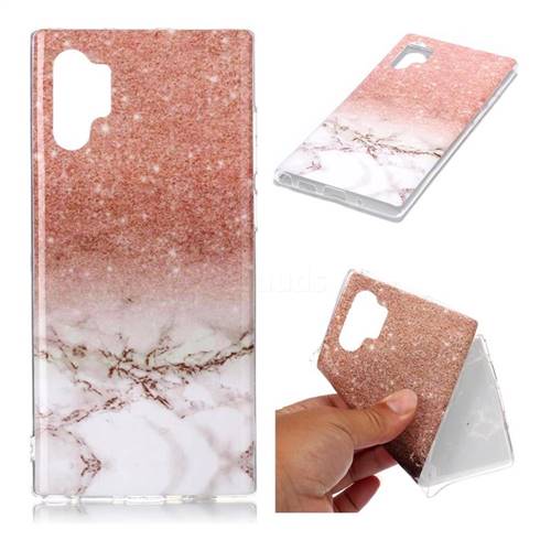 Glittering Rose Gold Soft TPU Marble Pattern Case for Samsung Galaxy Note 10+ (6.75 inch) / Note10 Plus