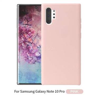 Howmak Slim Liquid Silicone Rubber Shockproof Phone Case Cover for Samsung Galaxy Note 10+ (6.75 inch) / Note10 Plus - Pink