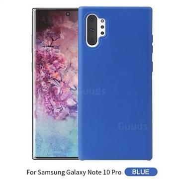 Howmak Slim Liquid Silicone Rubber Shockproof Phone Case Cover for Samsung Galaxy Note 10+ (6.75 inch) / Note10 Plus - Sky Blue