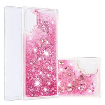 Dynamic Liquid Glitter Quicksand Sequins TPU Phone Case for Samsung Galaxy Note 10+ (6.75 inch) / Note10 Plus - Rose