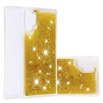 Dynamic Liquid Glitter Quicksand Sequins TPU Phone Case for Samsung Galaxy Note 10+ (6.75 inch) / Note10 Plus - Golden