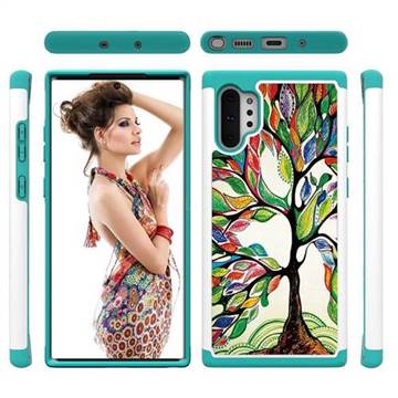 Multicolored Tree Shock Absorbing Hybrid Defender Rugged Phone Case Cover for Samsung Galaxy Note 10+ (6.75 inch) / Note10 Plus
