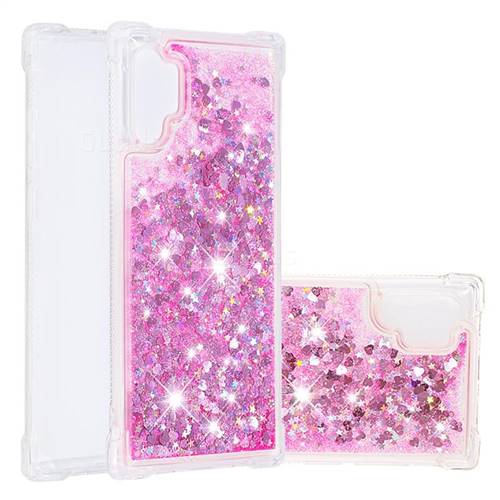 Dynamic Liquid Glitter Sand Quicksand TPU Case for Samsung Galaxy Note 10+ (6.75 inch) / Note10 Plus - Pink Love Heart