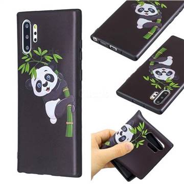 Bamboo Panda 3D Embossed Relief Black Soft Back Cover for Samsung Galaxy Note 10+ (6.75 inch) / Note10 Plus