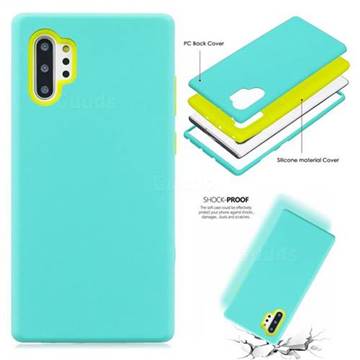 Matte PC + Silicone Shockproof Phone Back Cover Case for Samsung Galaxy Note 10+ (6.75 inch) / Note10 Plus - Baby Blue