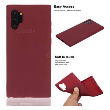 Soft Matte Silicone Phone Cover for Samsung Galaxy Note 10+ (6.75 inch) / Note10 Plus - Wine Red