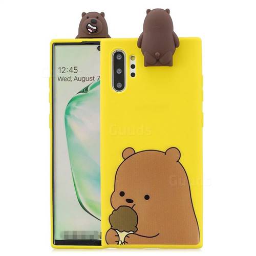 Brown Bear Soft 3D Climbing Doll Stand Soft Case for Samsung Galaxy Note 10 Pro (6.75 inch) / Note 10+