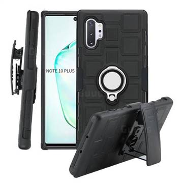 3 in 1 PC + Silicone Leather Phone Case for Samsung Galaxy Note 10 Pro (6.75 inch) / Note 10+ - Black