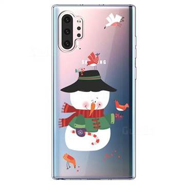 Bird Snowman Xmas Super Clear Soft Back Cover for Samsung Galaxy Note 10 Pro (6.75 inch) / Note 10+