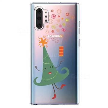 Happy Christmas Tree Xmas Super Clear Soft Back Cover for Samsung Galaxy Note 10 Pro (6.75 inch) / Note 10+