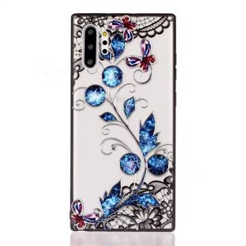 Butterfly Lace Diamond Flower Soft TPU Back Cover for Samsung Galaxy Note 10 Pro (6.75 inch) / Note 10+