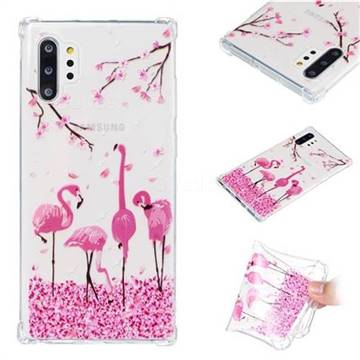 Cherry Flamingo Anti-fall Clear Varnish Soft TPU Back Cover for Samsung Galaxy Note 10 Plus (6.75 inch) / Note 10+