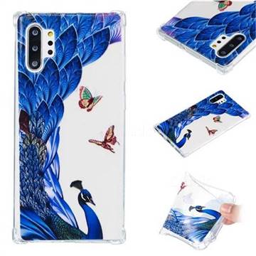 Peacock Butterfly Anti-fall Clear Varnish Soft TPU Back Cover for Samsung Galaxy Note 10 Plus (6.75 inch) / Note 10+